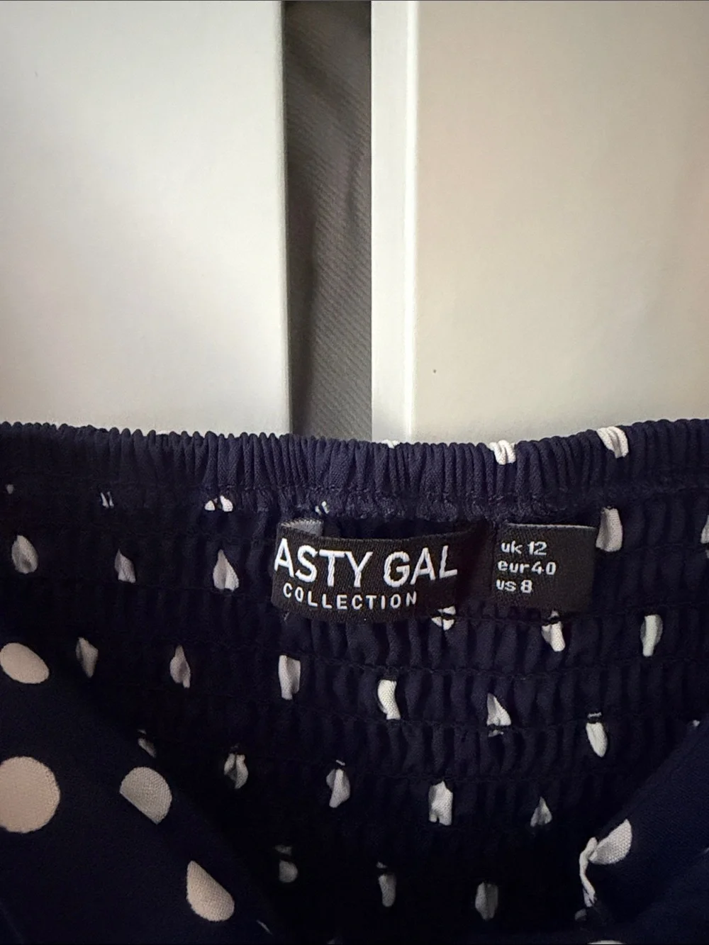 Nasty Gal Navy Polka Dot Tie-Front Strap Two Piece Set - Picture 3 of 3
